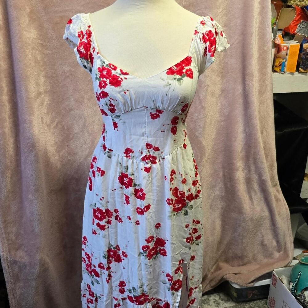 Hollister co whitered floral dress